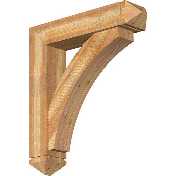 Ekena Millwork Thorton Arts and Crafts Rough Sawn Bracket w/ Offset Brace, Western Red Cedar, 8"W x 36"D x 40"H BKT0806X36X40THR03RWR - main